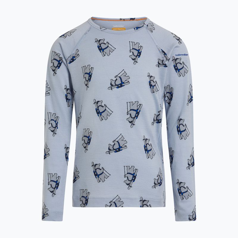 Gyermek Termoaktiv pulóver Icebreaker Merino 200 Oasis Crewe Bear Tour Zinc Blue/Aop