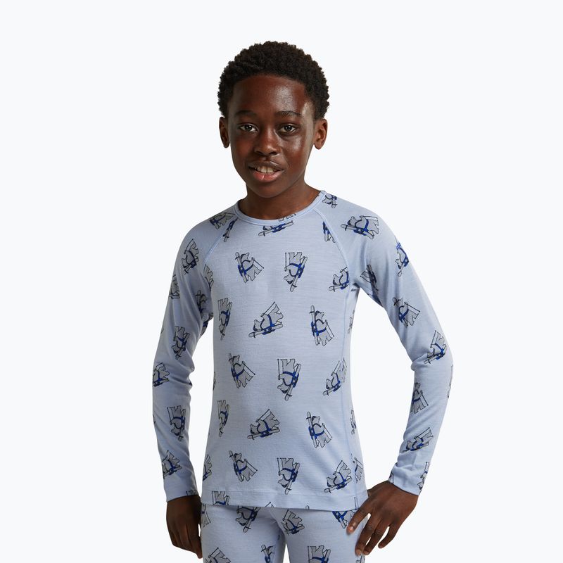 Gyermek Termoaktiv pulóver Icebreaker Merino 200 Oasis Crewe Bear Tour Zinc Blue/Aop 8