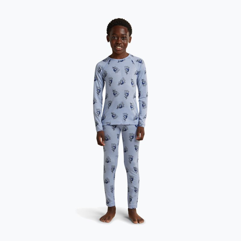 Gyermek Termoaktiv pulóver Icebreaker Merino 200 Oasis Crewe Bear Tour Zinc Blue/Aop 9