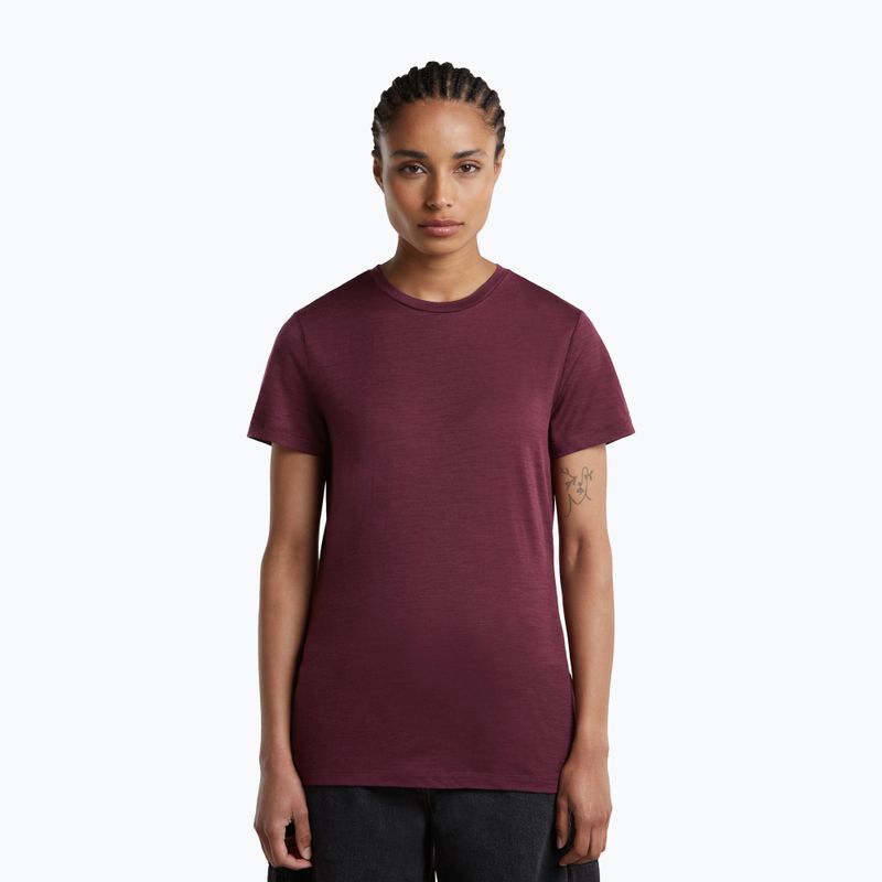 Női trekking póló icebreaker Merino 150 Tech Lite III dark berry