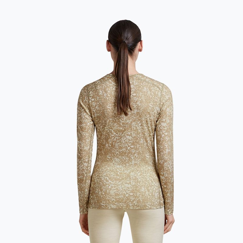 Női hosszú ujjú póló icebreaker Merino 200 Oasis Crewe Moss Bloom cumin/undyed/aop 3
