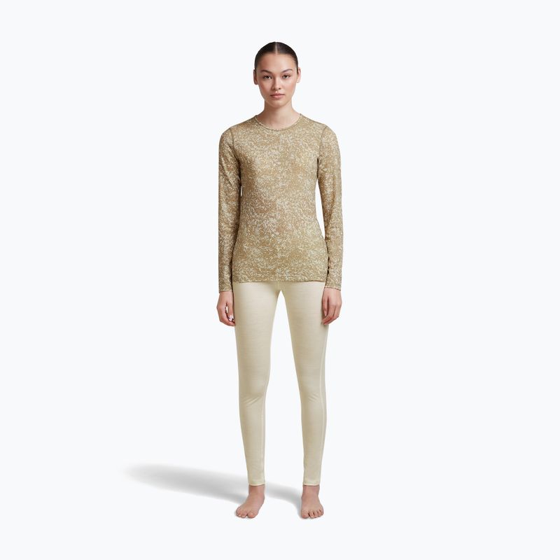 Női hosszú ujjú póló icebreaker Merino 200 Oasis Crewe Moss Bloom cumin/undyed/aop 4
