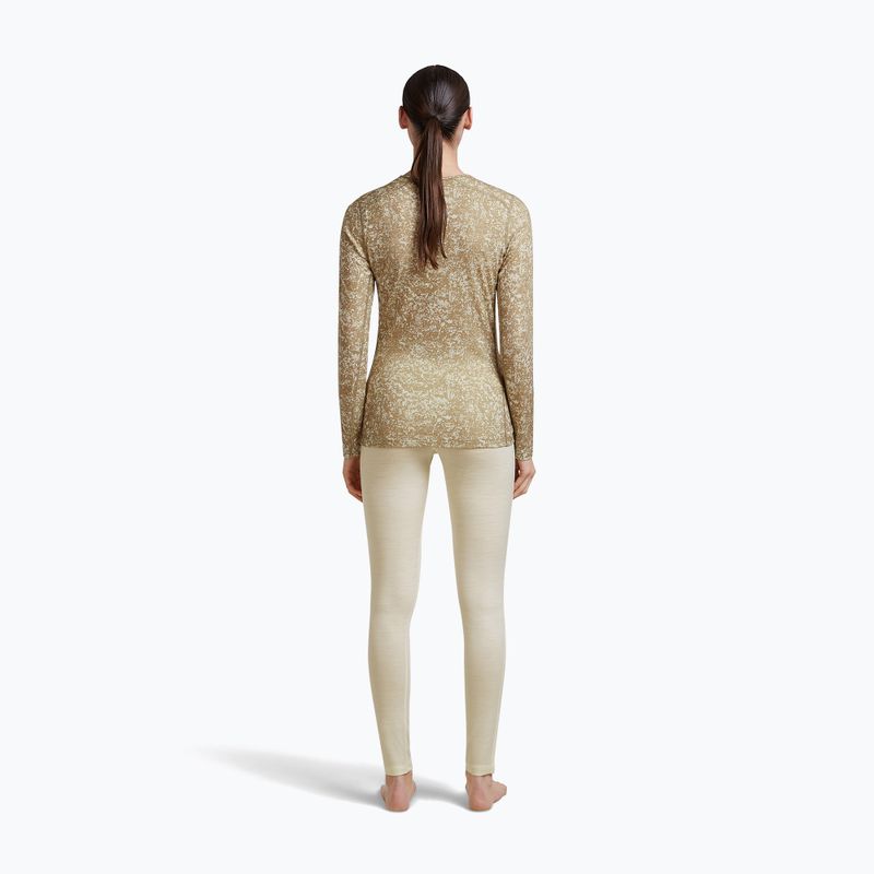 Női hosszú ujjú póló icebreaker Merino 200 Oasis Crewe Moss Bloom cumin/undyed/aop 5