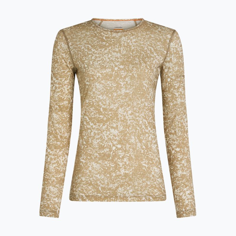 Női hosszú ujjú póló icebreaker Merino 200 Oasis Crewe Moss Bloom cumin/undyed/aop 7
