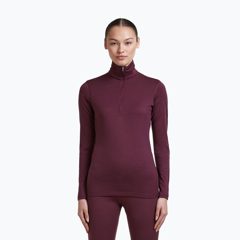 Női Termoaktiv pulóver Icebreaker 200 Oasis LS Half Zip dark berry