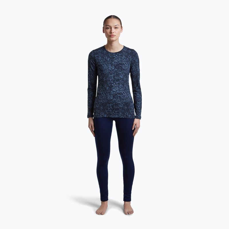 Női hosszú ujjú póló icebreaker Merino 200 Oasis Crewe Moss Bloom navy/dawn/aop 2