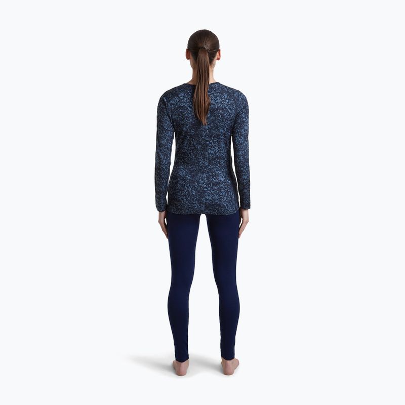 Női hosszú ujjú póló icebreaker Merino 200 Oasis Crewe Moss Bloom navy/dawn/aop 4