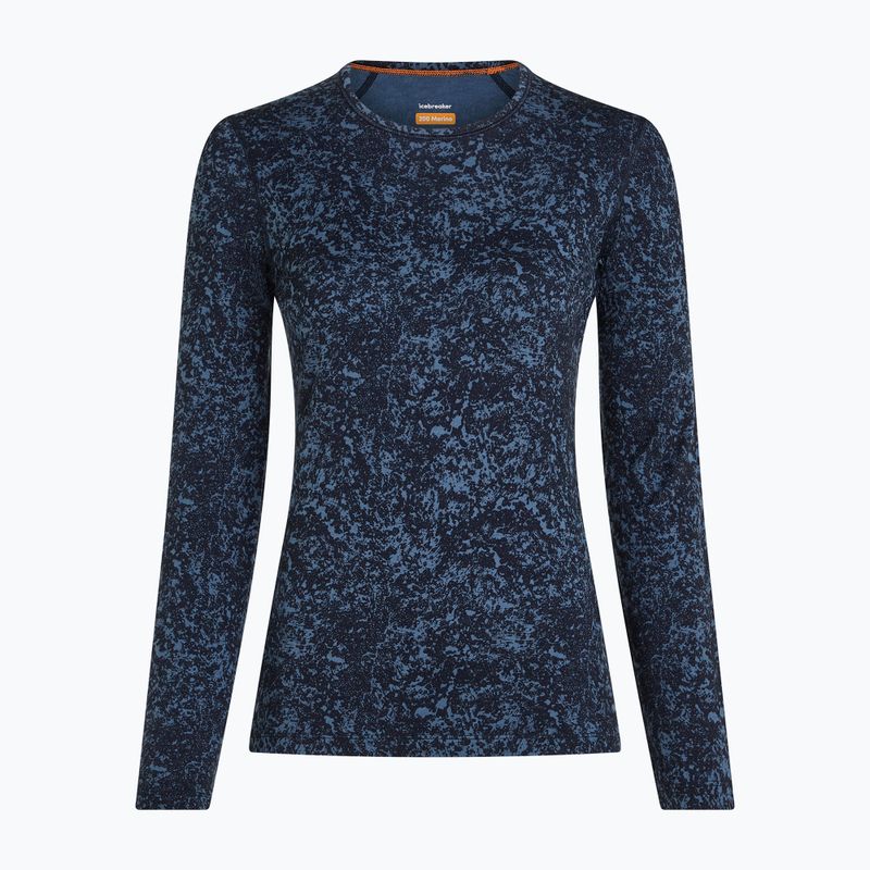 Női hosszú ujjú póló icebreaker Merino 200 Oasis Crewe Moss Bloom navy/dawn/aop 7