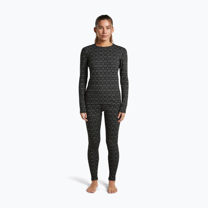 Női Termoaktiv pulóver Icebreaker Merino 260 Tech Vertex Crewe Black/Snow 2
