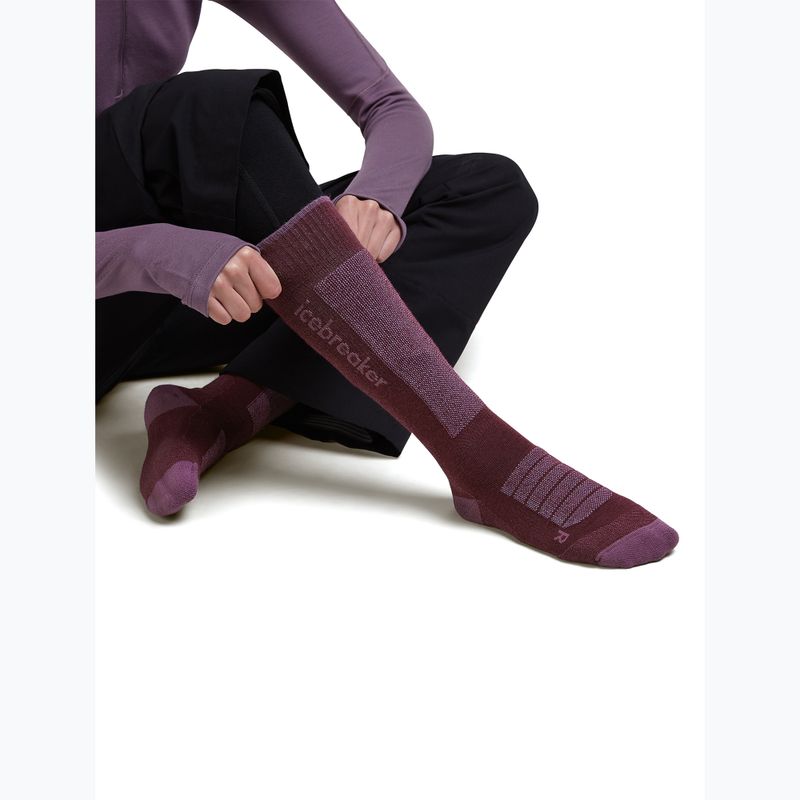 Női sízokni Icebreaker Merino Ski+ Ultralight OTC berry/grey plum/zinc blue 4