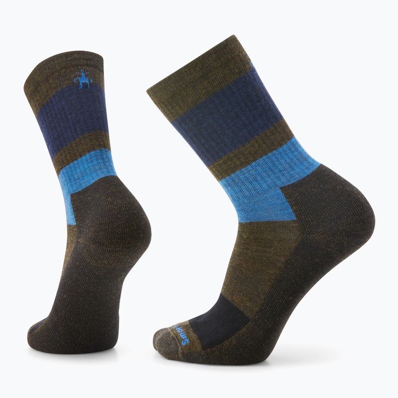Smartwool Everyday Blocked Stripe Crew zöld-kék trekking zokni SW001940D11 4