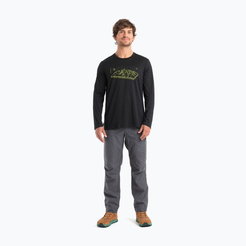 Férfi termoaktív pulóver icebreaker Merino 150 Tech Lite II Tee Alps 3D fekete 4