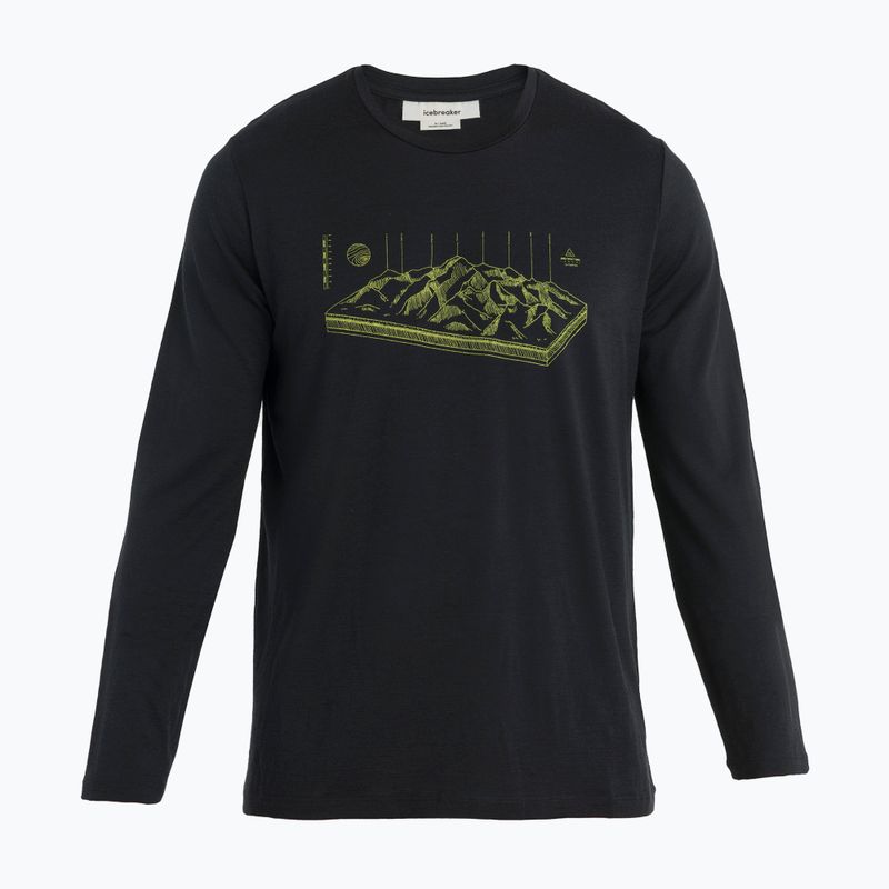 Férfi termoaktív pulóver icebreaker Merino 150 Tech Lite II Tee Alps 3D fekete 5