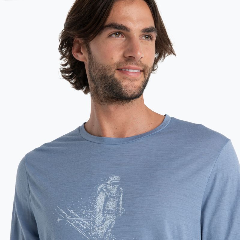 Férfi Icebreaker Tech Lite II Tee Síelés Yeti kyanite termikus melegítőfelső 4