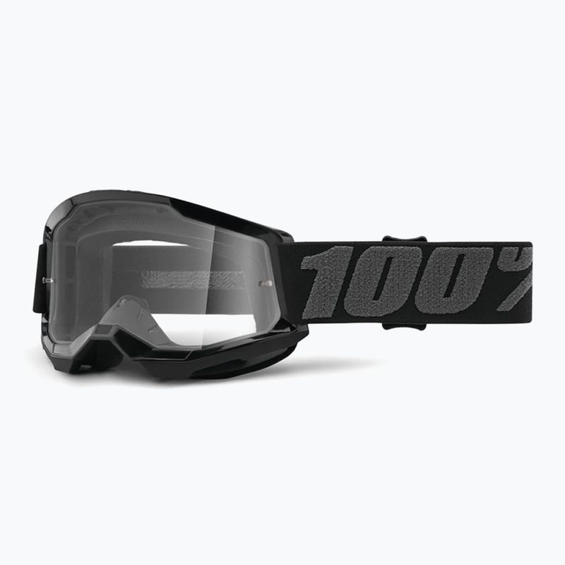 Gyermek kerékpáros szemüveg 100% Strata 2 Junior 50031-00001 fekete/tiszta 5