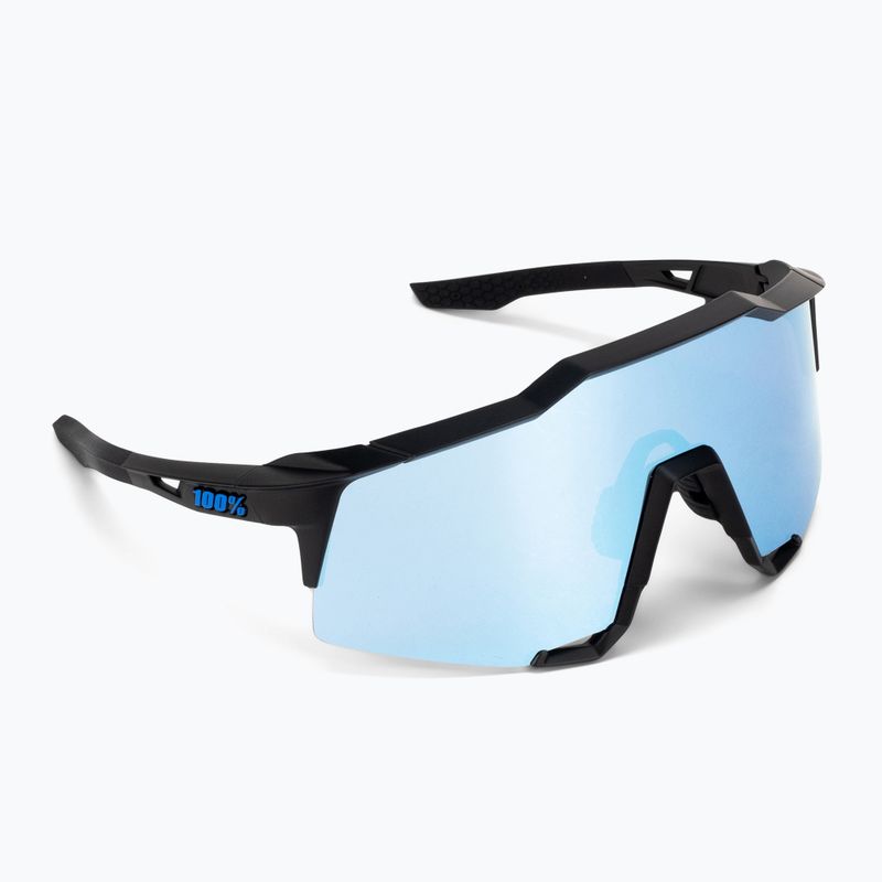 100% Speedcraft matt fekete / hiperkék többrétegű tükör kerékpáros szemüveg 60007-00004 2