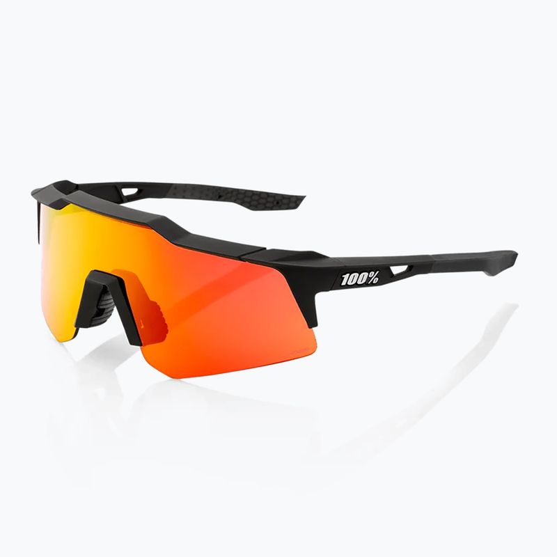 100% Speedcraft XS puha tapintású fekete/hiper vörös többrétegű tükör napszemüveg