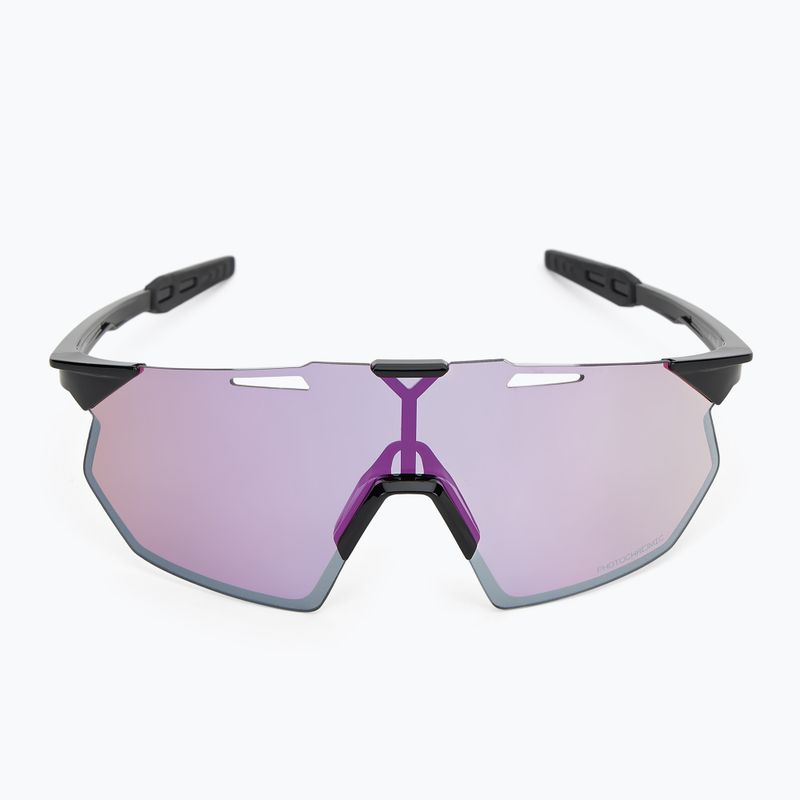 100% Hypercraft SQ fényes fekete/fotokróm lila tükör napszemüveg 6