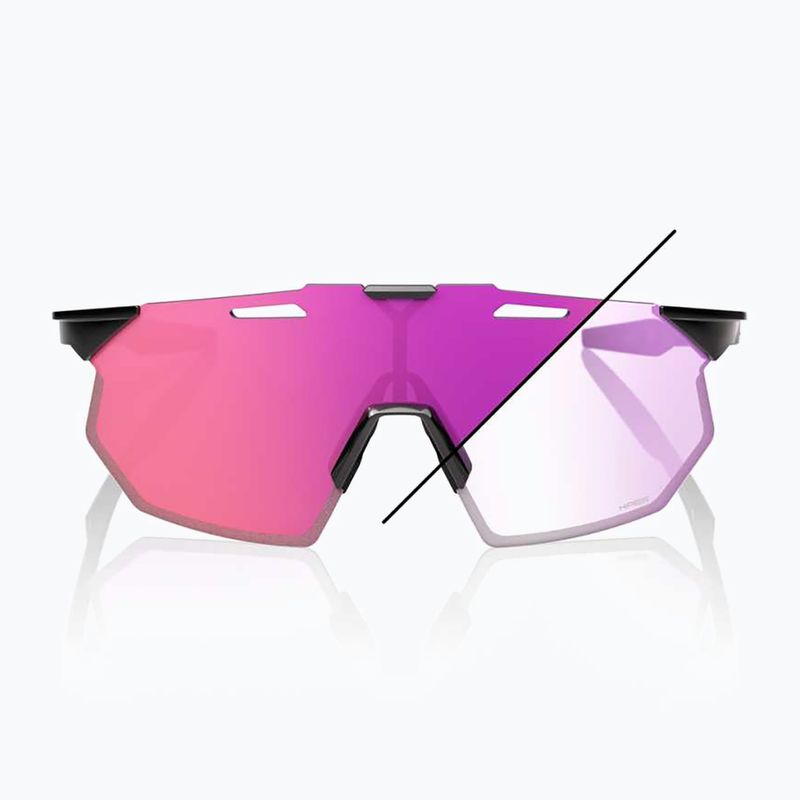 100% Hypercraft SQ fényes fekete/fotokróm lila tükör napszemüveg 8