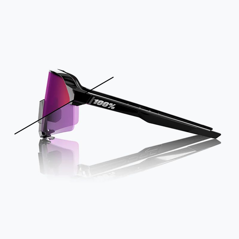 Napszemüveg 100% S3 LE gloss black/purple flash mirror photochromic 2
