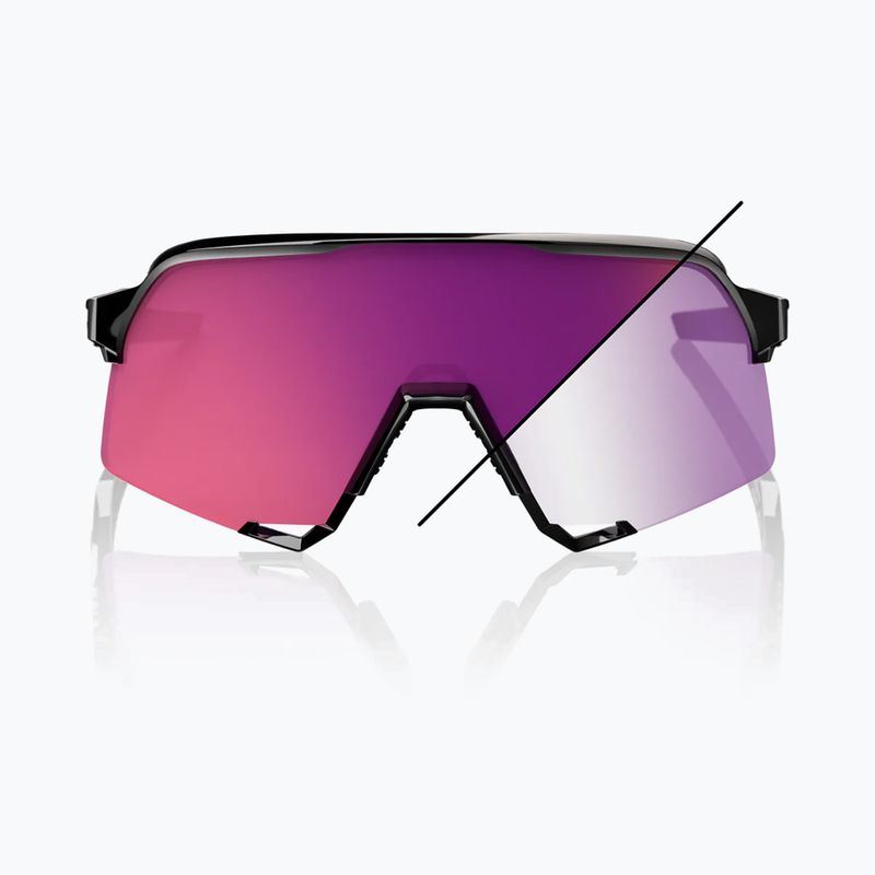 Napszemüveg 100% S3 LE gloss black/purple flash mirror photochromic 4