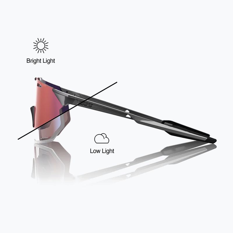 Napszemüveg 100% Hypercraft SQ gloss light grey/rose gold mirror photochromic 2