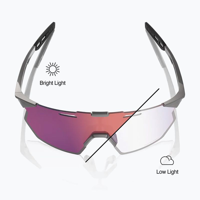 Napszemüveg 100% Hypercraft SQ gloss light grey/rose gold mirror photochromic 3