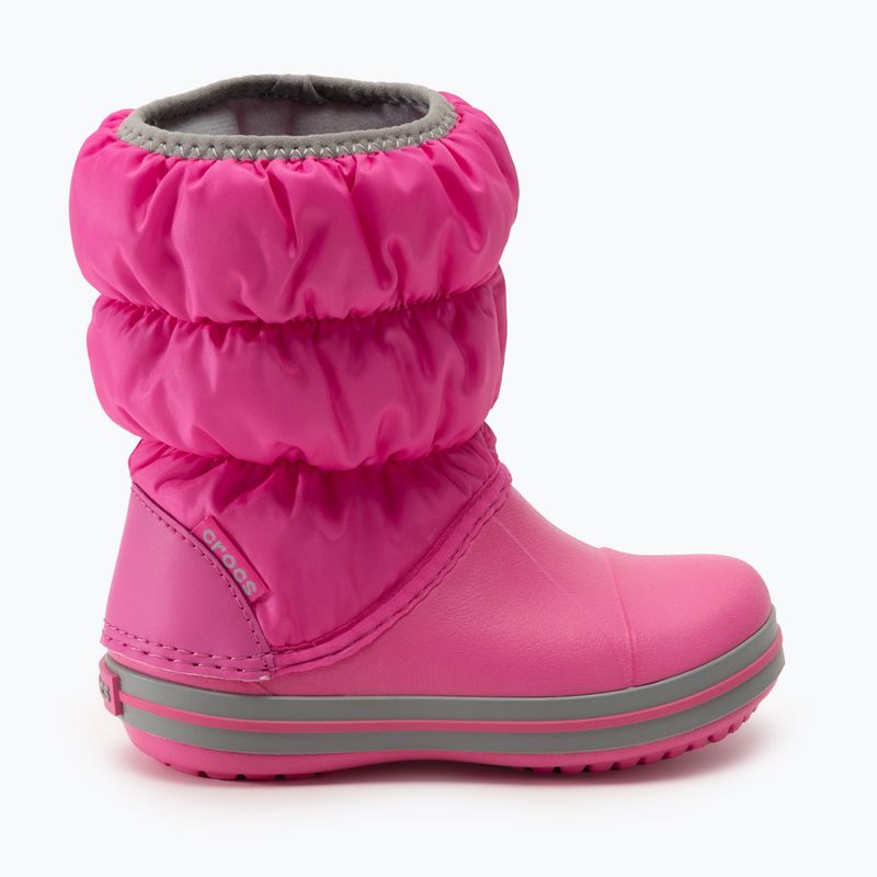 Crocs Winter Puff Kids electric pink/light grey gyerek hótaposó 2