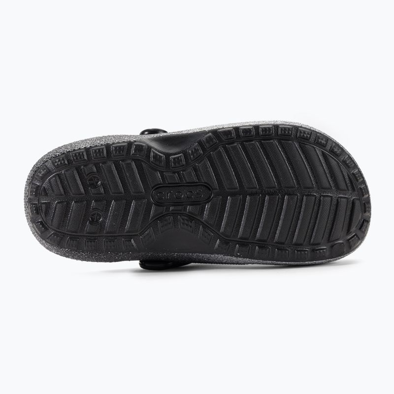Crocs Classic Glitter bélelt Clog fekete/ezüst flip-flopok 6