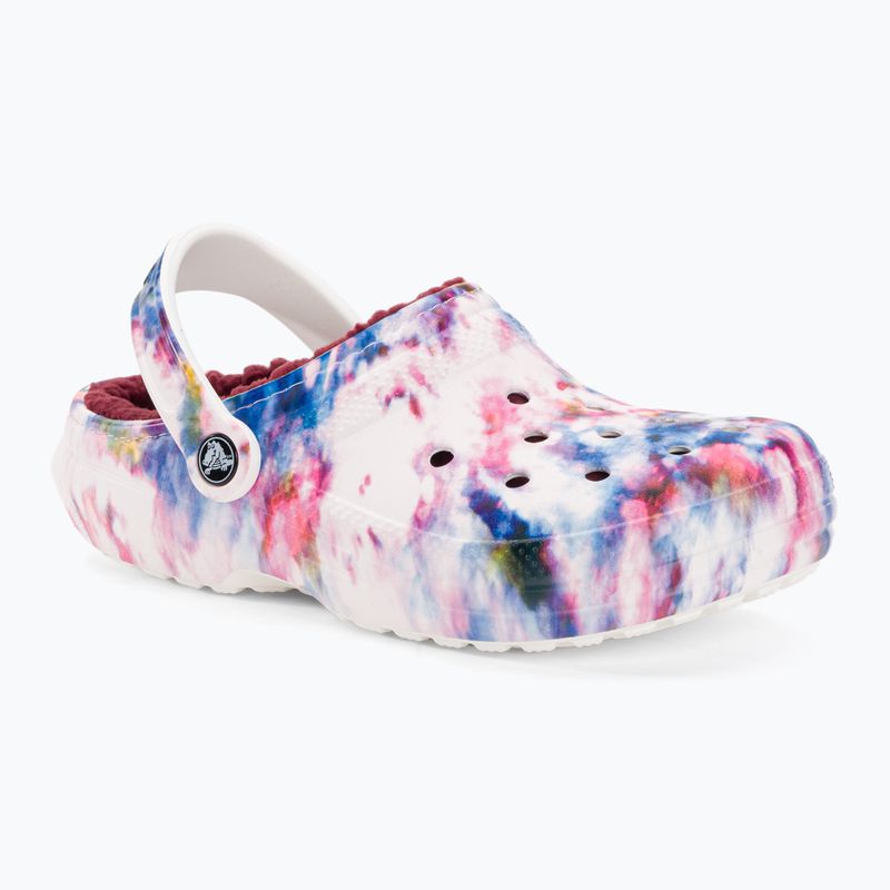 Női Crocs Classic Lined Tie Dye Clog bordó/multi flip-flopok 2