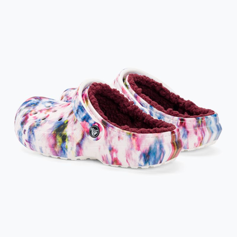 Női Crocs Classic Lined Tie Dye Clog bordó/multi flip-flopok 4