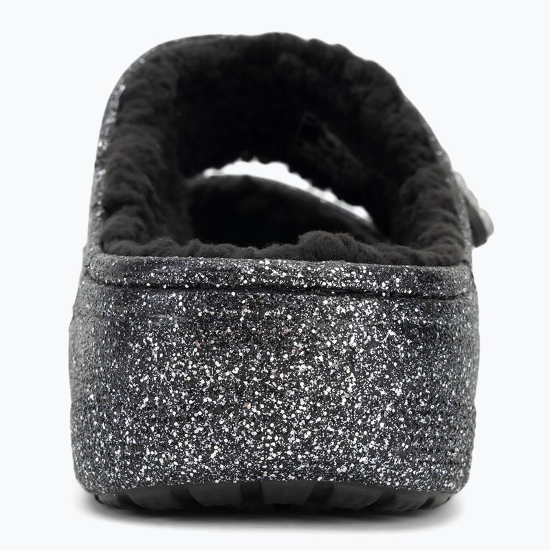Crocs Classic Cozzzy Glitter szandál fekete/ezüst flip-flopok 6