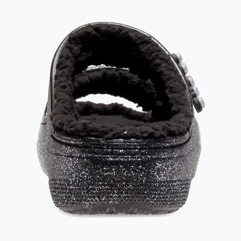 Crocs Classic Cozzzy Glitter szandál fekete/ezüst flip-flopok 4