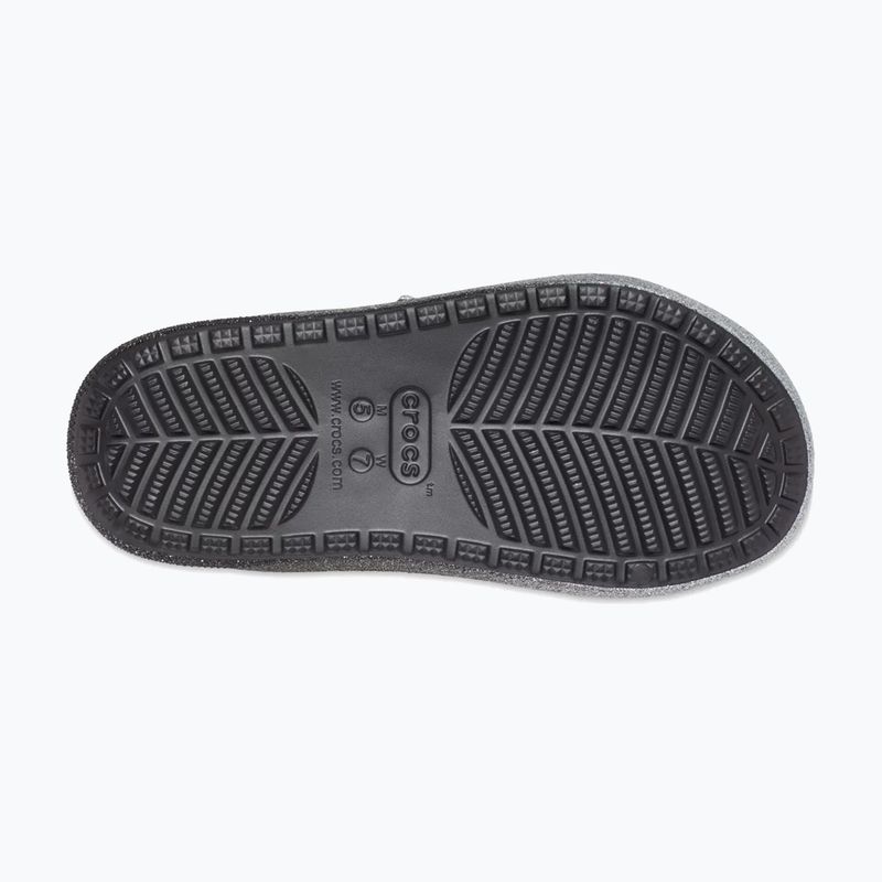 Crocs Classic Cozzzy Glitter szandál fekete/ezüst flip-flopok 6
