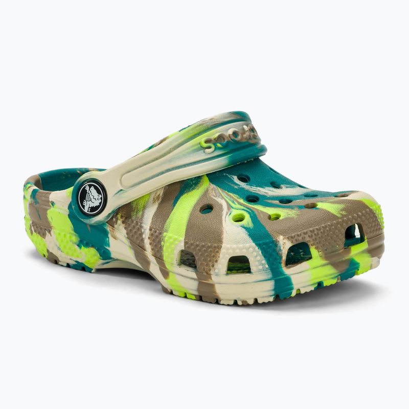 Gyerek papucs Crocs Classic Marbled Clog T limeade/multi