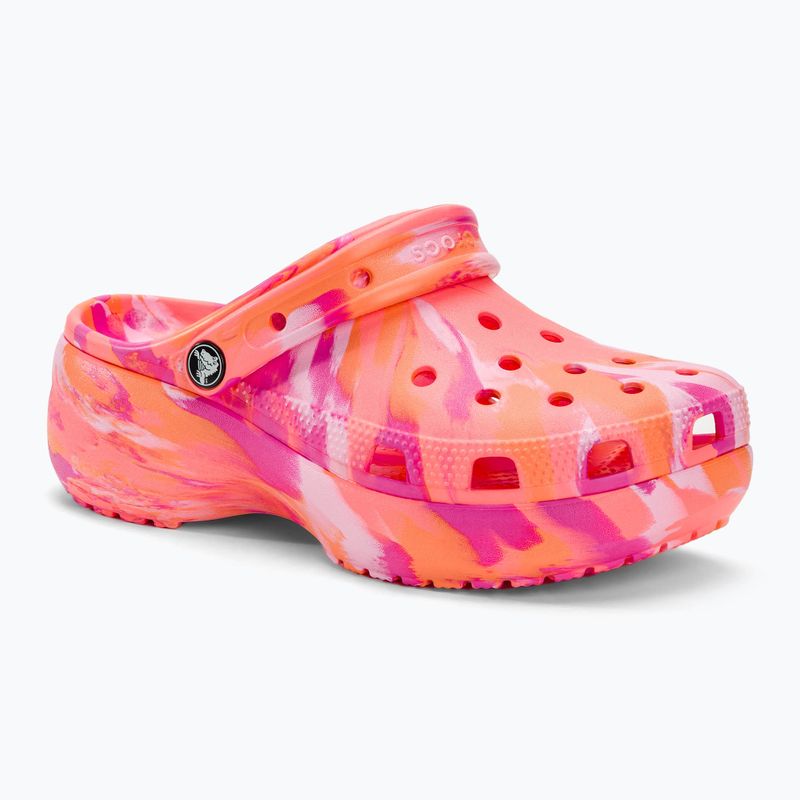 Női papucs Crocs Classic Platform Marbled guava/multi