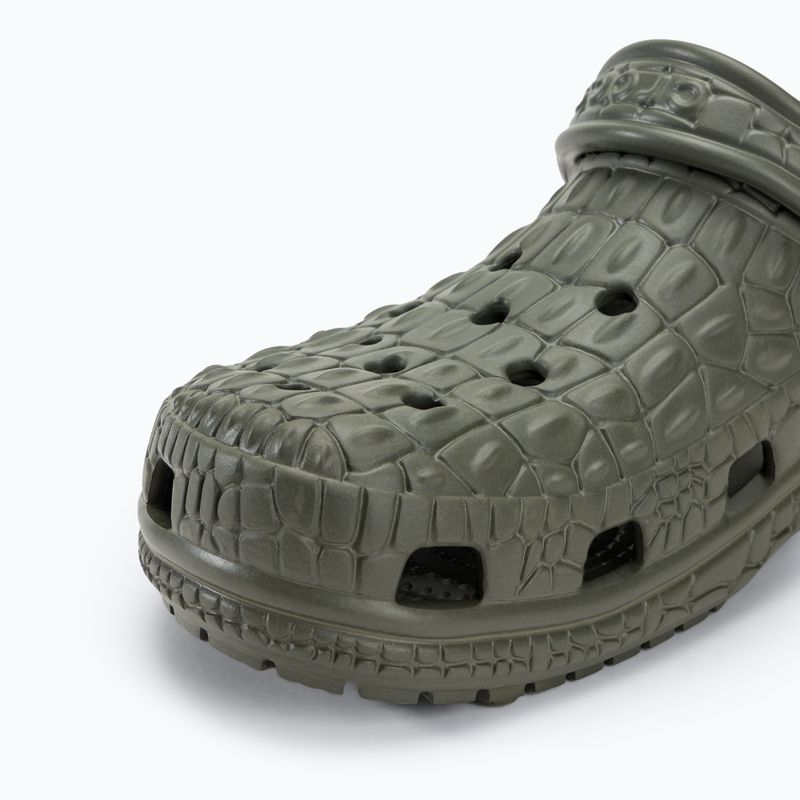 Papucs Crocs Classic Crocskin dusty olive 8