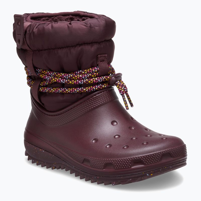 Női hótaposó Crocs Classic Neo Puff Luxe dark cherry 8