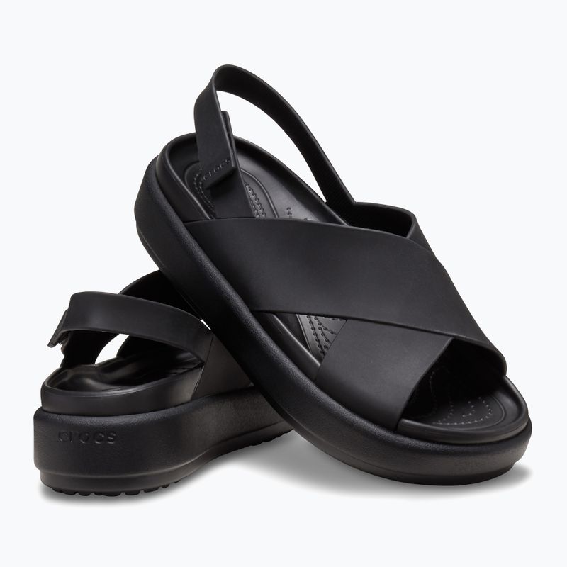 Női Crocs Brooklyn Luxe Cross Strap szandál fekete 12
