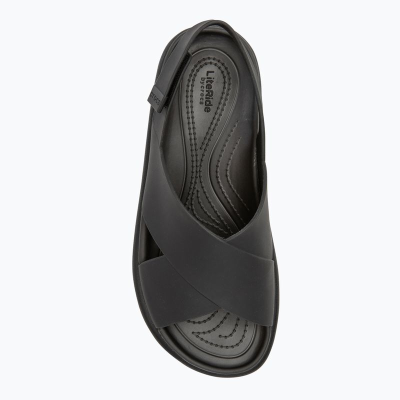Női Crocs Brooklyn Luxe Cross Strap szandál fekete 5