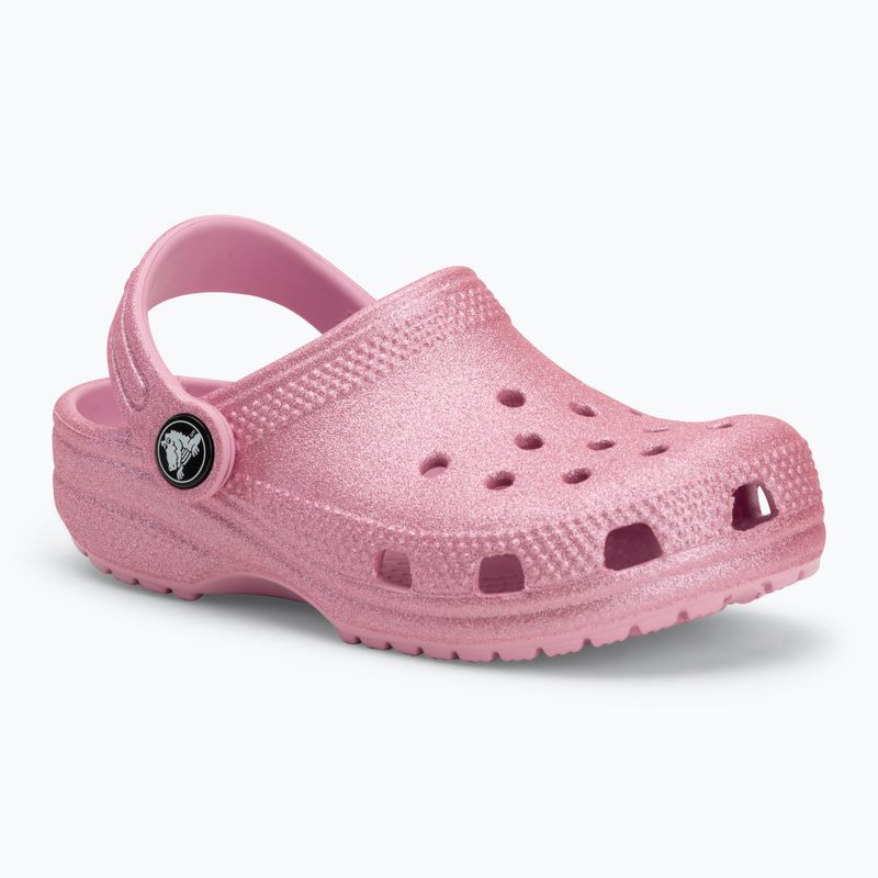 Crocs Classic Glitter Clog Gyermek flip-flop rózsaszín tweed csillogás 2