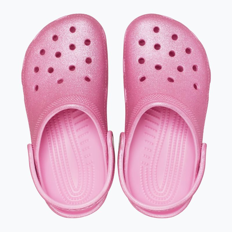 Crocs Classic Glitter Clog Gyerek flip flop rózsaszín tweed csillogás 4