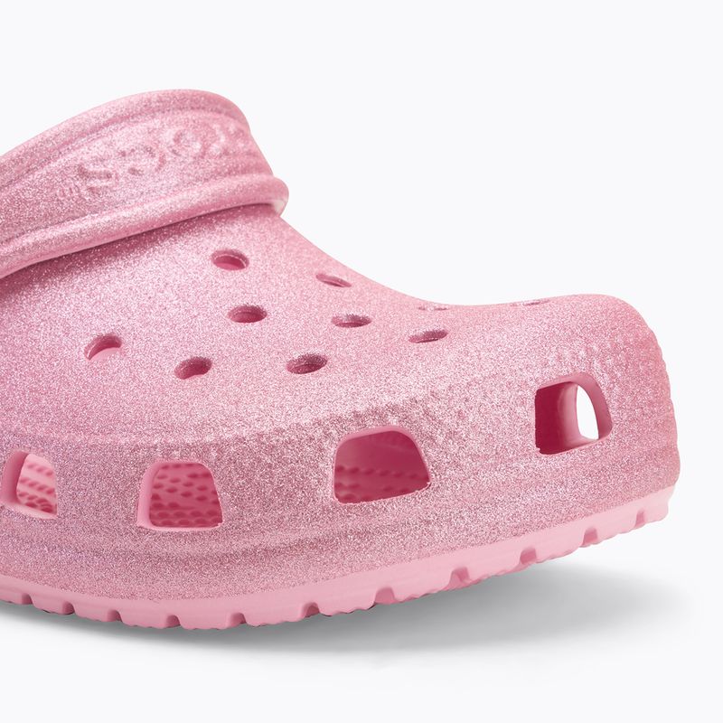 Crocs Classic Glitter Clog Gyerek flip flop rózsaszín tweed csillogás 8