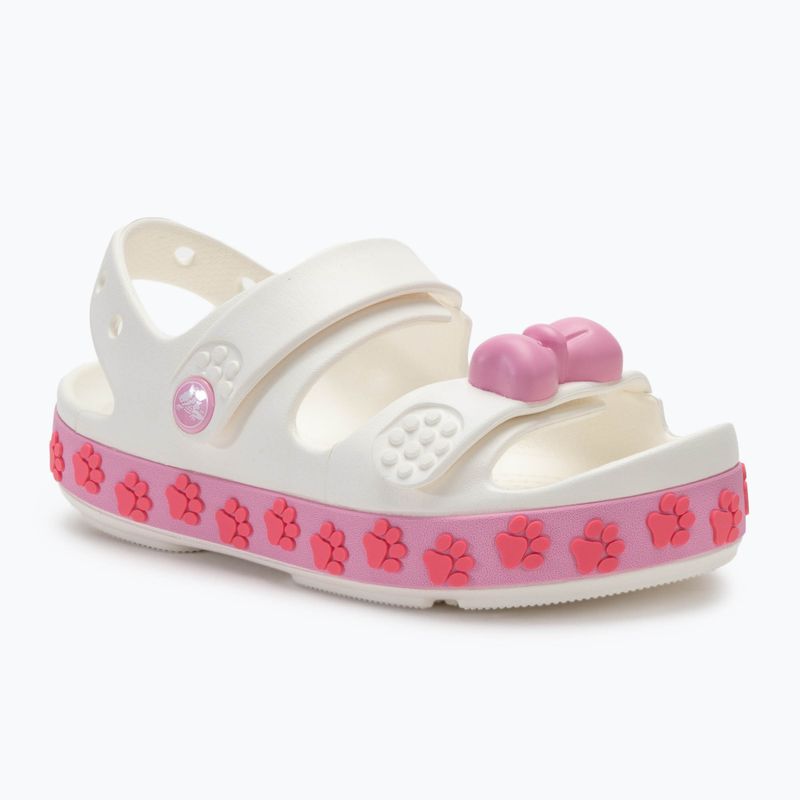 Crocs Crocband Cruiser Pet Kids fehér-rózsaszín tweed szandálok