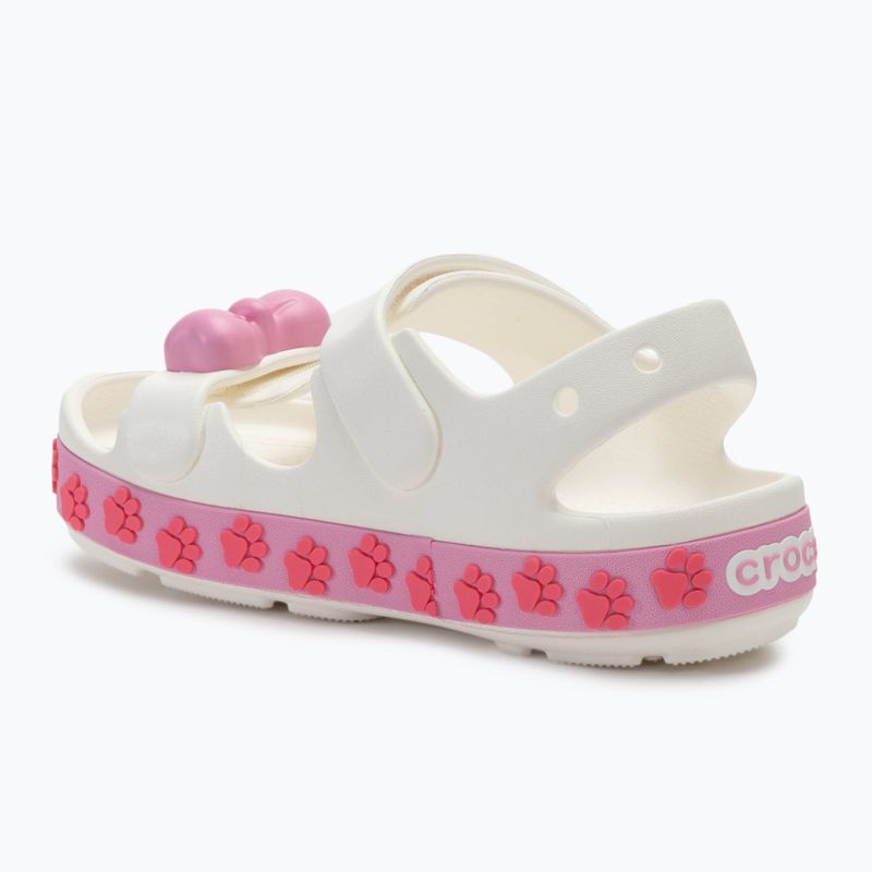 Crocs Crocband Cruiser Pet Kids fehér-rózsaszín tweed szandálok 3