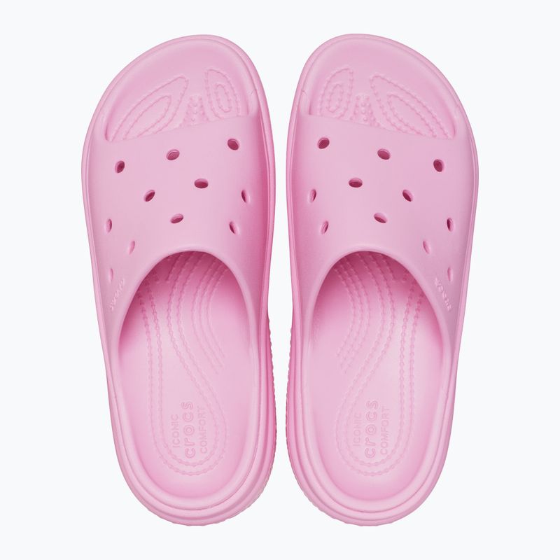 Női Crocs Stomp Slide rózsaszín tweed flip-flopok 12