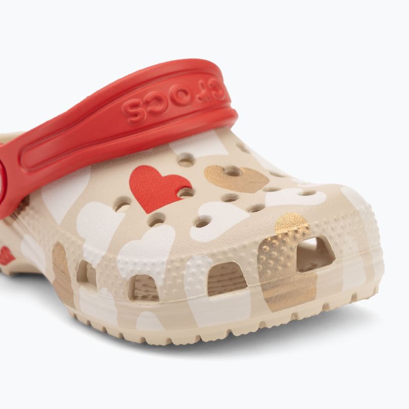 Crocs Classic Heart Print Clog homokkő gyermek flip-flopok 8