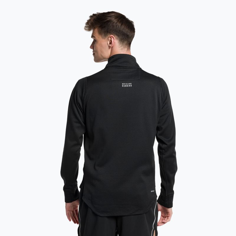 Férfi edzőpóló New Balance Top NB Heat Grid Half Zip fekete NBMMT23252BK 3