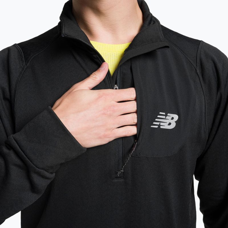 Férfi edzőpóló New Balance Top NB Heat Grid Half Zip fekete NBMMT23252BK 5