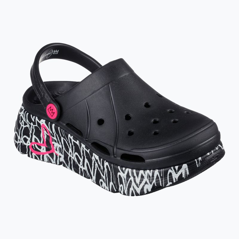 Női papucs SKECHERS JGoldcrown Max Cushioning Foamies Love True black 9